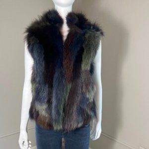 BCBGMAXAZRIA Real Fox Fur Vest, Size S